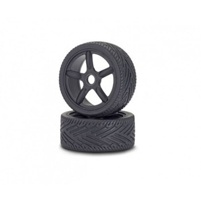 1:8 On-Road Tyre/Wheel-Set, black (2)