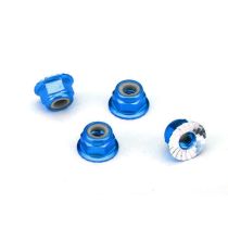 M4 Muttern 4mm Alu mit gezahnten Flansch blau (4) TRAXXAS