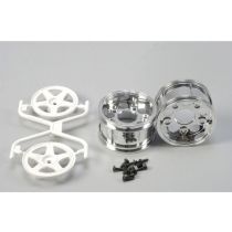 1:10 Wheels (2) 5-Spoke Chr./white 30mm