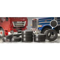 TRUCK RUBBER TYRES (8X) 1:24