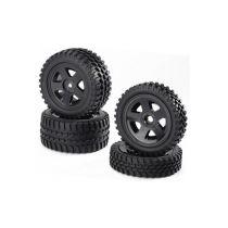 Buggy-Tire/Wheel Set All Terrain Bl(2+2)