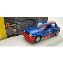 BBURAGO RENAULT 5 TURBO 1982 1:24 BLAUW/ROOD