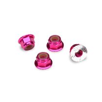 M4 Muttern 4mm Alu mit gezahnten Flansch pink (4) TRAXXAS