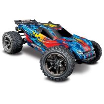 TRAXXAS Rustler 4x4 VXL rot/geel RTR zonder Accu/Lader