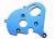 Motorplaat aluminium blauw voor enkele motor