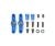 TT-02 Lenkhebel-Set Alu blau