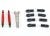 L/R draadstangen 7075-T6 aluminium rood 74mm (2)