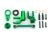 Stuur Bellcranks aluminium groen