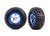 BFGoodrich T/A KM2 banden op velgen chroom/blauw voorzijde (2)