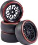 Wheel Set Drift (4) black/red 1:10